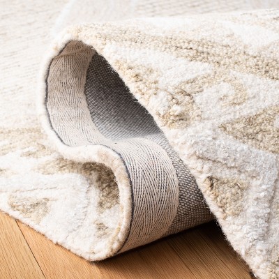 Casablanca Gold and Sage Hand-Tufted Wool Shag Rug