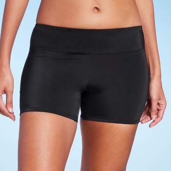 Women's Mid-Rise Shortie Bikini Bottom - Shade & Shore™ Black