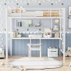 Twin Size Metal Loft Bed with Large Desk and Storage Shelves, Heavy-Duty Steel Frame with Safety Guardrail & Ladder, Space-Saving Loft Bed - 3 of 4