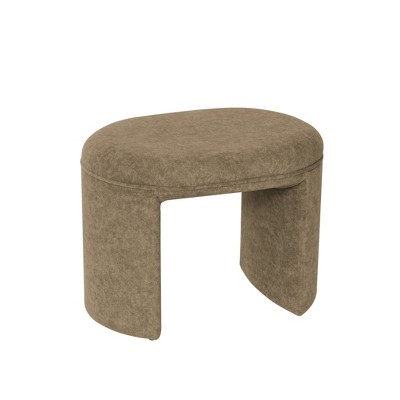 Quinn Mocha Velvet Upholstered Modern Ottoman
