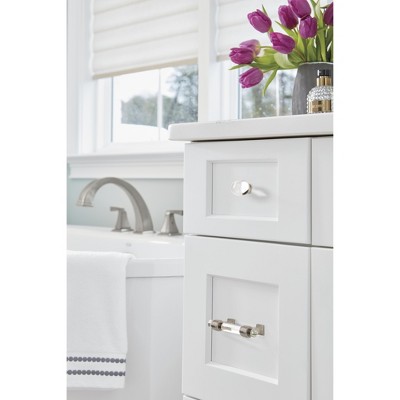 Clear and Satin Nickel 3" Modern Cabinet Pull