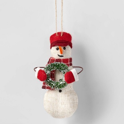 Miami Dolphins Glittered Snowman Ornament