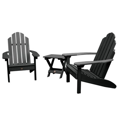 Westport 3pc Set with Adirondack Chairs & Folding Side Table - highwood

