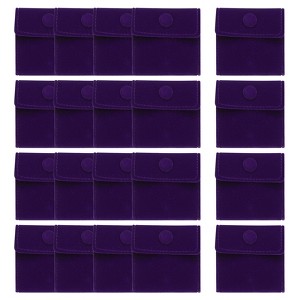Unique Bargains Velvet Small Soft Jewelry Pouch with Snap Button 20 Pcs - 1 of 4