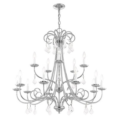 Daphne 15-Light Polished Chrome Crystal Chandelier