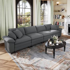 Captiva Designs Cloud Modular Sofa, 157.5" Sectional Couch with Deep Seats, 4-Seater Upholstered Sofa - 1 of 4