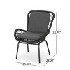 Outdoor Lounge Chairs with Cushions Set of 2,Modern Wicker Patio Club Chairs with Iron Frame for Backyard,Deck,or Balcony–Maison Boucle - 4 of 4