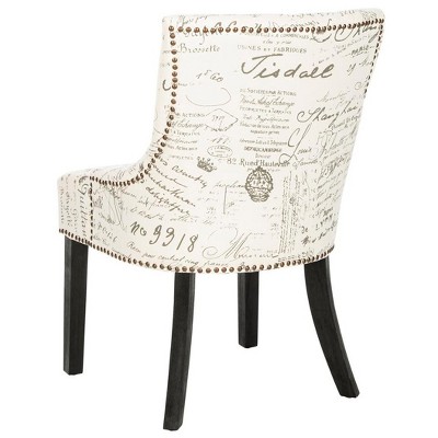 Lotus White and Gray Linen Upholstered Side Chair