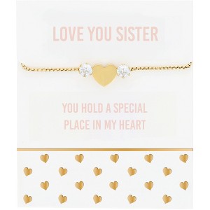 Pavilion Gift Company - Love You Sister - 18K Gold Plated Adjustable Bracelet - Bracelets - 1 of 4