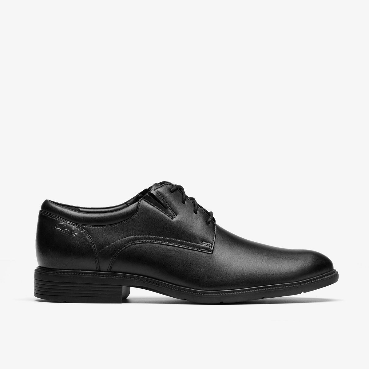 Clarks Mens Steadwell Lace Black Leather Shoes