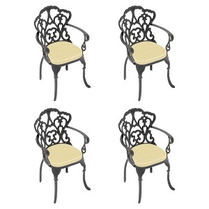 NicBex Outdoor Dining Chairs Set of 2 Aluminium Frame & Removable Cushion for Garden,Patio, Black - 1 of 4