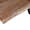 The Urban Port 79" Rectangular Live Edge Top Mango Wood Dining Table Crossed Legs Brown/Black - 3 of 4