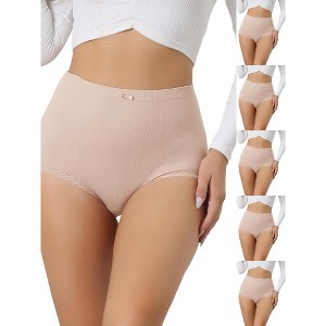 INSPIRE CHIC Women's Breathable Soft High Waist Stretch Comfortable Tummy Control Briefs 6 Packs - 1 of 4