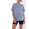 Women's Maternity Nursing T-Shirt Short Sleeve Loose Fit Tops - 2 of 4