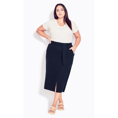 Women's plus size on sale navy blue skirts