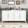 NicBex Buffet Cabinet with Storage and 4-Vertical Wavy Slatted Doors,Modern Sideboard Cabinet with Metal Handles,Storage Cabinet for Living Room,White - 2 of 4