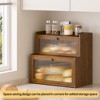 MOEPISY Brown Double Layer Bamboo Bread Box for Kitchen Counter - 2 of 4