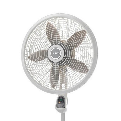 Lasko 18-Inch White Adjustable Oscillating Pedestal Fan with Remote