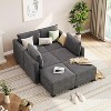 Modular U-Shaped Sectional Sofa - 4-seat couch with 2 ottomans, under-seat storage & chenille upholstery for living room. - 3 of 4