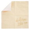 Blue Panda 50 Pack Pink Baby Shower Napkins – “Welcome Little One” Baby Shower Decorations (5x5 In) - 3 of 4