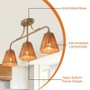 Parrot Uncle 30" Gold Farmhouse Brass Chandelier Ceiling Light 3-Light - 4 of 4