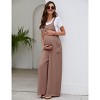 Women’s Maternity Summer Casual Loose Jumpsuit with Sleeveless Design Tie Waist and Pockets - 4 of 4