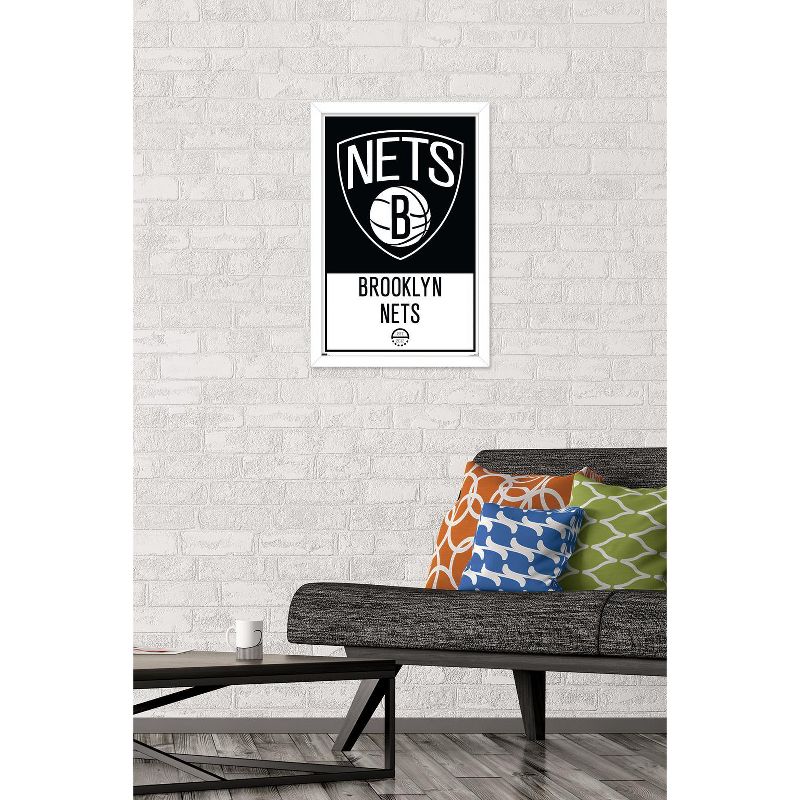 Trends International NBA Brooklyn Nets - Logo 21 Framed Wall Poster Prints, 2 of 7