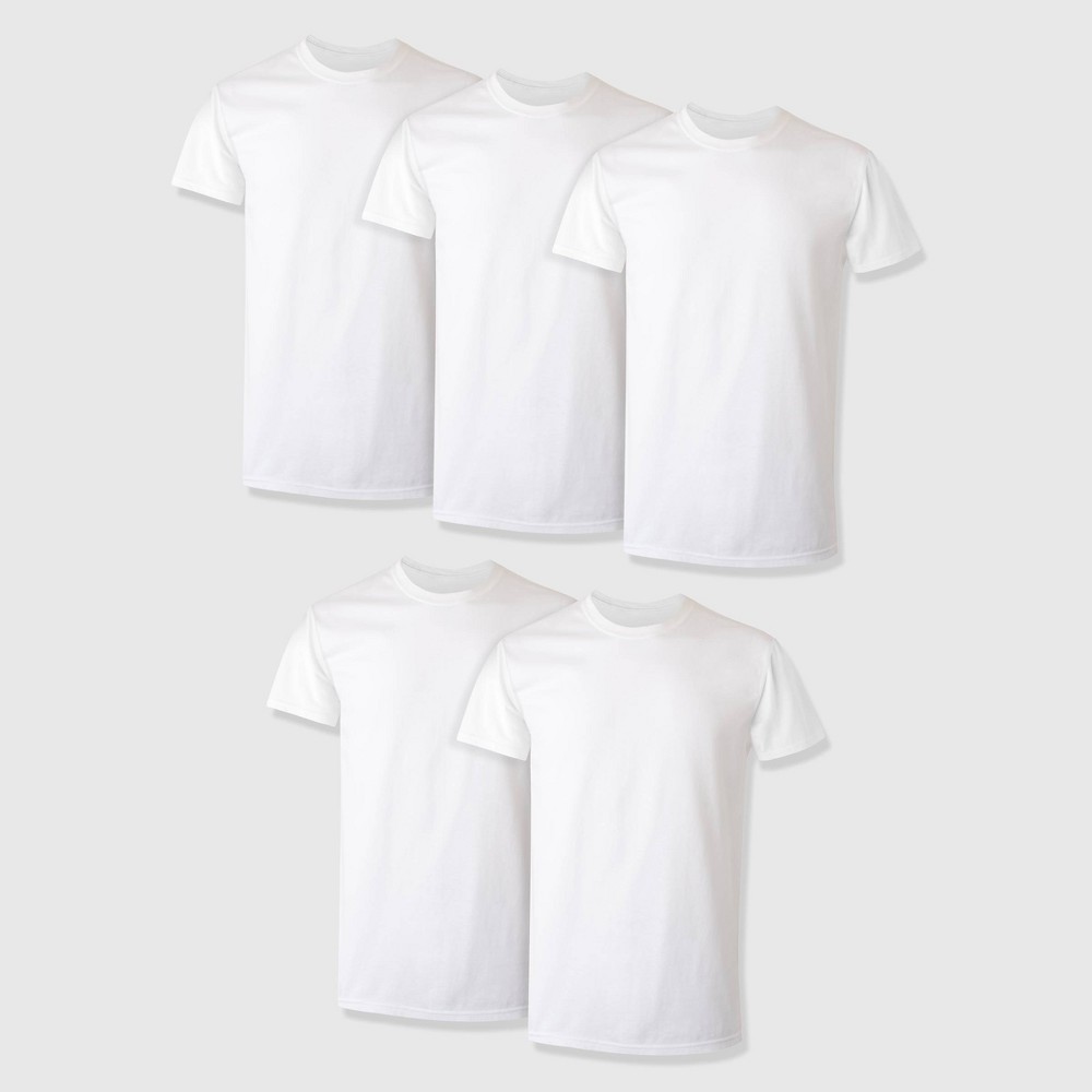 Hanes Premium Men's Short Sleeve Crewneck T-Shirt 5pk - White M