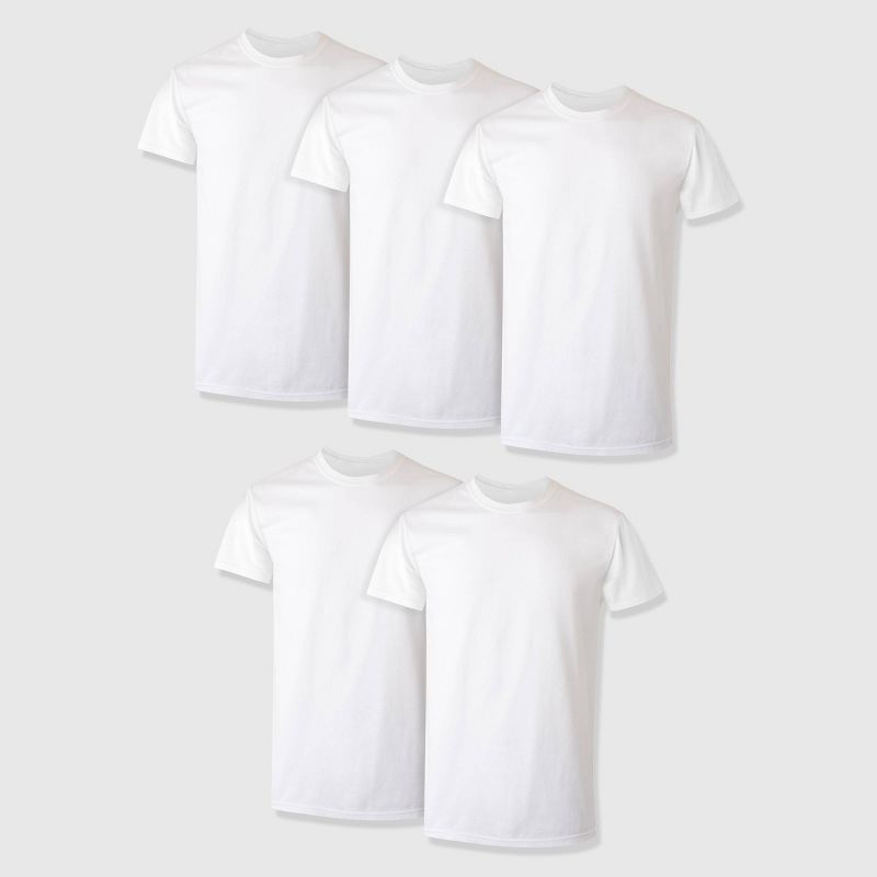 Hanes Premium Men's Short Sleeve Crewneck T-Shirt 5pk - White, 1 of 5
