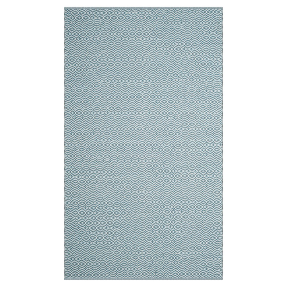 Ivory/Light Blue Stripe Flatweave Woven Area Rug - (6'x9') - Safavieh