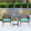 BestMassage 3-Piece Outdoor Patio Furniture Set Rattan Wicker Conversation Set - 2 of 4