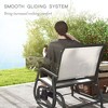 2 Pieces Outdoor Glider Chair, Steel Swing Chai with Curved Armrests for Porch, Garden, Poolside, Balcony - 4 of 4