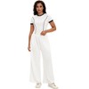 ATHLECHIC Women's 2 Piece Sets Short Sleeve Crew Neck Long Wide Leg with Pockets Pants - 2 of 4