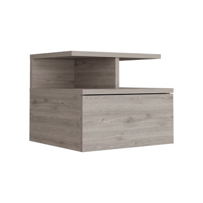 GlasFlength Nightstands Wall Mounted Bedside Table Storage Nightstand Floating Nightstand with Drawer for Room, Gray, 13.23"*14.02"*11.61"