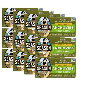 Season Flat Fillets Wild Anchovies in Olive Oil - Case of 12/2 oz - 1 of 4