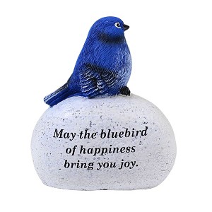 Roman 3.5 Inch Bluebird Of Happiness Keepsake Stone Message Bird Figurines - 1 of 3