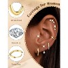 Small Stud Hoop Earrings for Women - 7 Pairs Hypoallergenic 14K Gold Plated Huggie Earring Sets for Multiple Piercing - 2 of 4