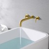 SUMERAIN Bathroom Wall Mounted Tub Filler Faucet with Brass Rough in Valve, Brushed Gold  Finish - 2 of 4
