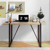 Fontoi Dining Tables, Rectangular Dining Table for 4-6 Person, Wood Writing Table with Metal Legs for Home Office Terrace, Black, 31.4"*29.9"*55.1 - 3 of 4
