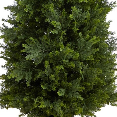 5.5' Green Plastic Cypress Cone Topiary Artificial Tree