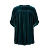 Womens Velvet Short Sleeve Shirts Casual Summer Tops Velvet Blouse Front Button Down V Neck Summer Tops Casual Loose Fit Shirts - 4 of 4