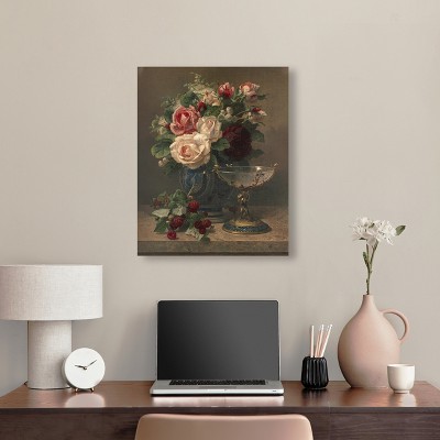 Vintage Still Life Roses Canvas Wall Art, 24" x 20"