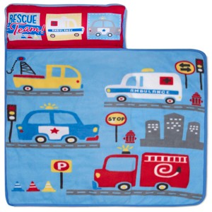 NoJo Rescue Team First Responders Toddler Nap Mat - Includes Attached Pillow and Fleece Blanket - 1 of 4