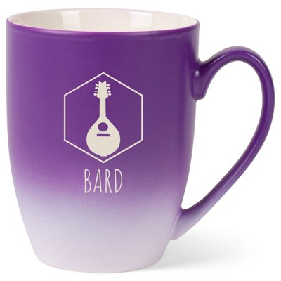 Elanze Designs Barbarian Bard 12 Ounce Ceramic Laser-Etched Engraved Drinkware Mug, Purple and White Ombre