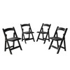 VASIP Set of 4 Upholstered Folding Chair, Solid Wood Frame, Ergonomically Designed Back and Cushion for Kitchen, Restaurant - 2 of 4