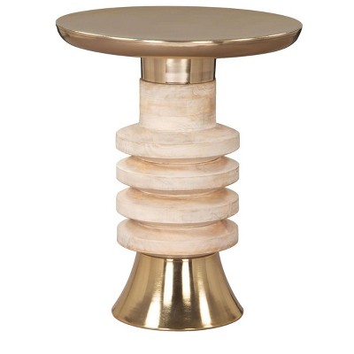 Zuo Ringar Side Table Gold & Natural