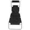 vidaXL Sunlounger Black Powder-coated aluminum Standard Foldable - 3 of 4