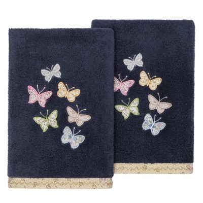 Linum Home Textiles 100% Turkish Cotton MARIPOSA Embellished Towel Set