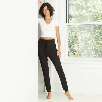 black high waisted jogger pants