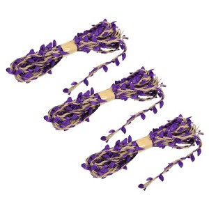 Unique Bargains Jungle Wedding Party Home Garden Decor Burlap Leaf Ribbon Jute Rope Artificial Vine 3 Pcs - 1 of 4